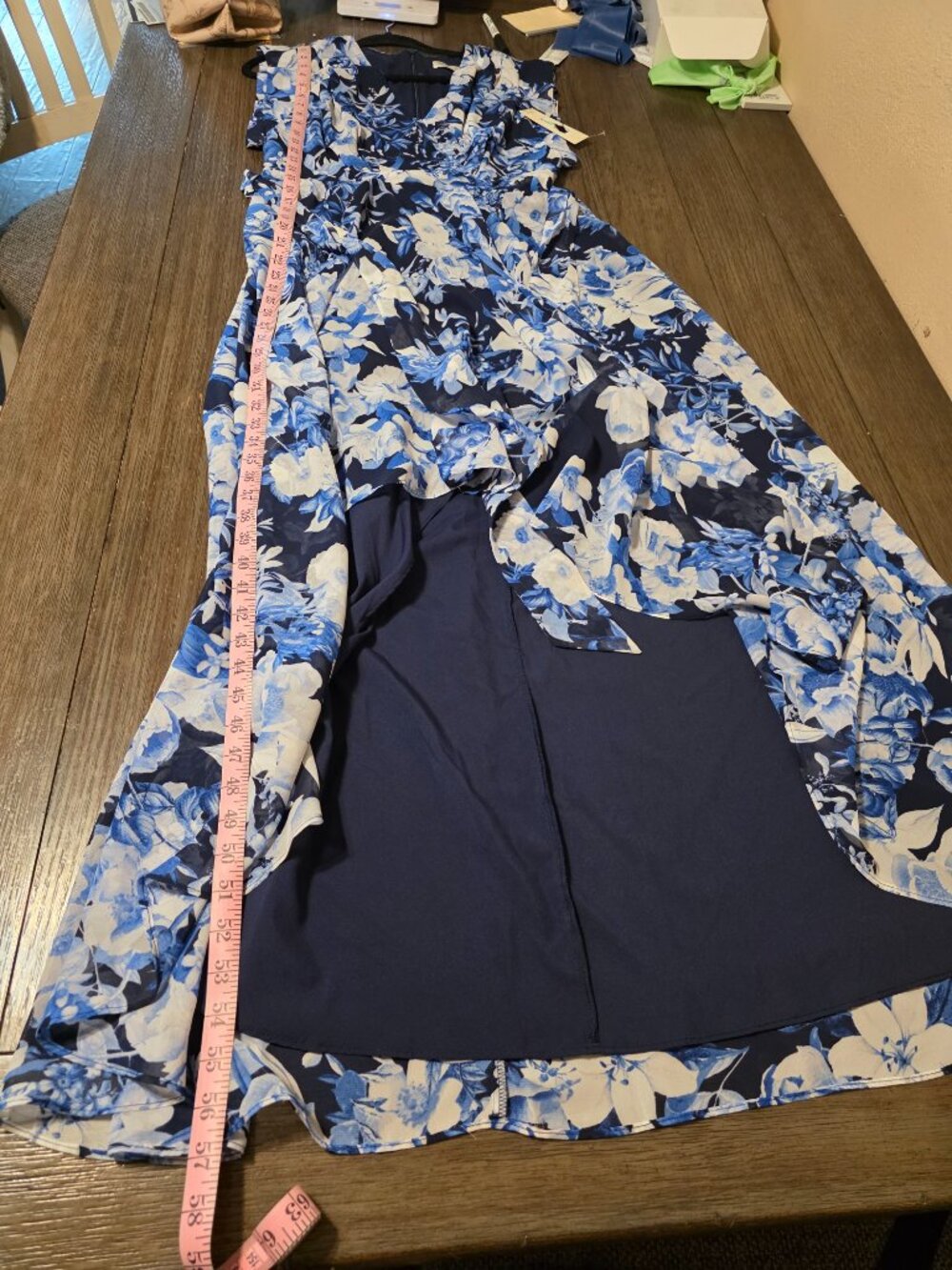 Eliza J Obi Floral High Low Dress NWT Size 8 Wedding Guest Garden Party Repaired - Picture 2 of 14